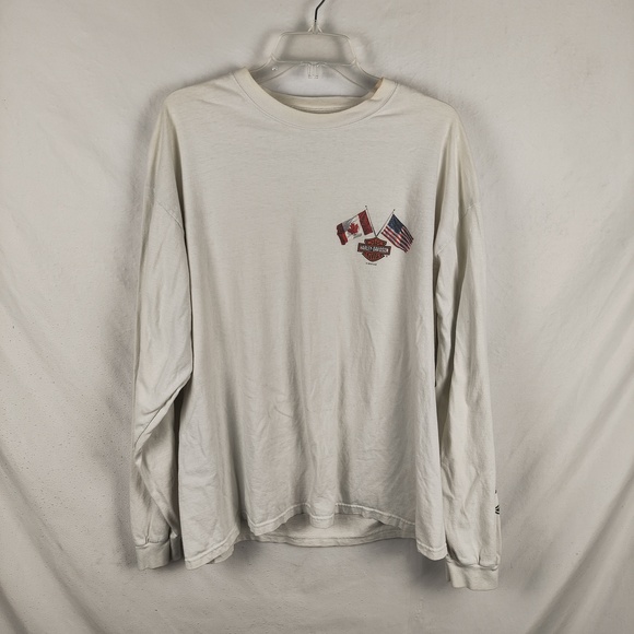 Harley-Davidson Other - Harley-Davidson Shirt Mens Large White Long Sleeve Chilkoot Pass Skagway Alaska